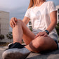 LISA aus Holzfaser (EcoVero) mit floralem Logo, weiß