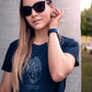 LISA aus Holzfaser (EcoVero) mit floralem Logo, dark navy