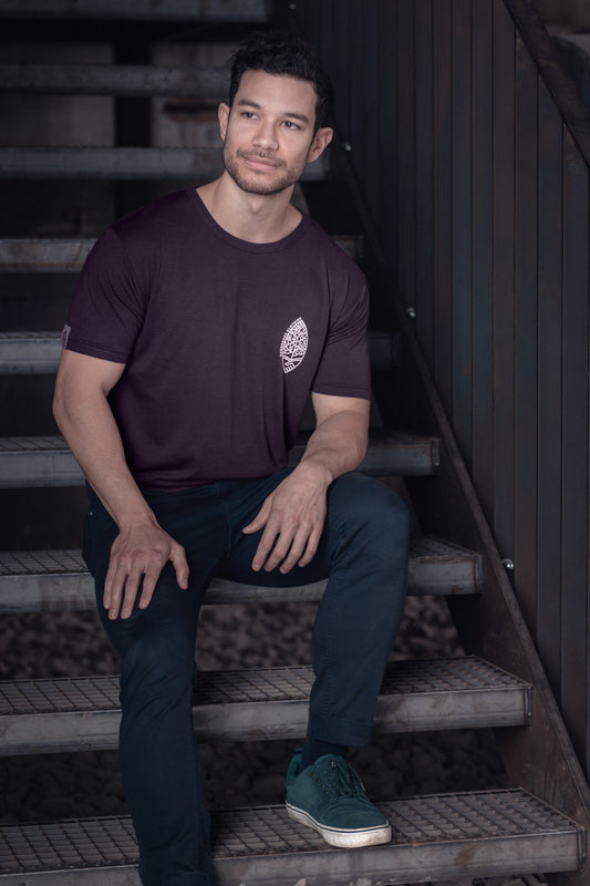 FRITZ aus Bambusfaser mit kleinem Logo, aubergine