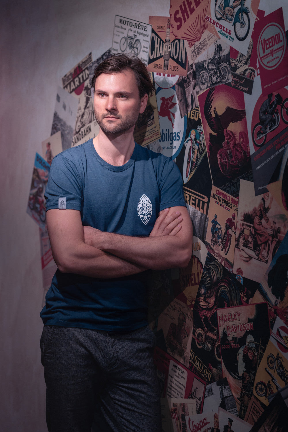 FRITZ aus Bambusfaser mit kleinem Logo, denim blue
